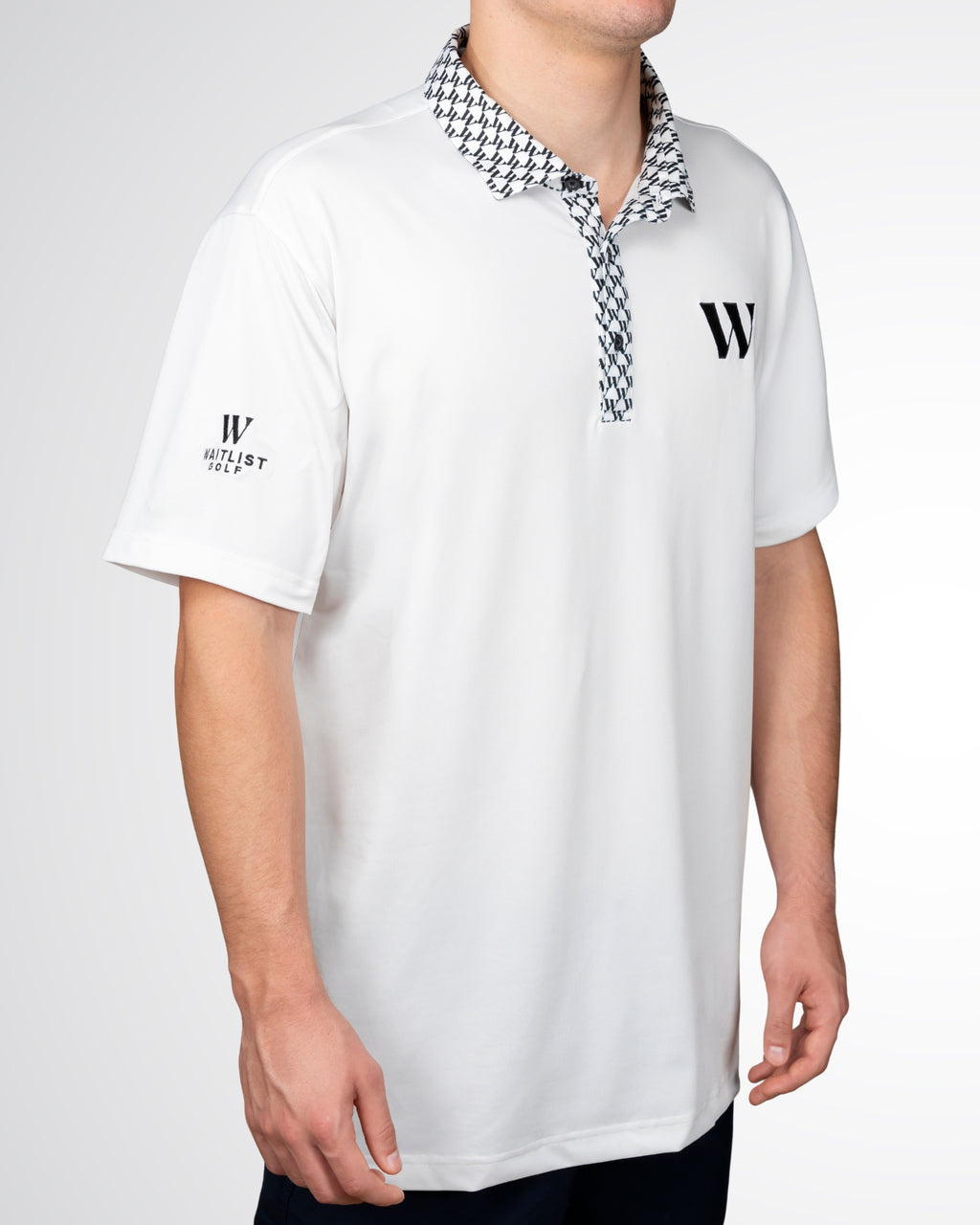 White Waitlist Golf Shirt