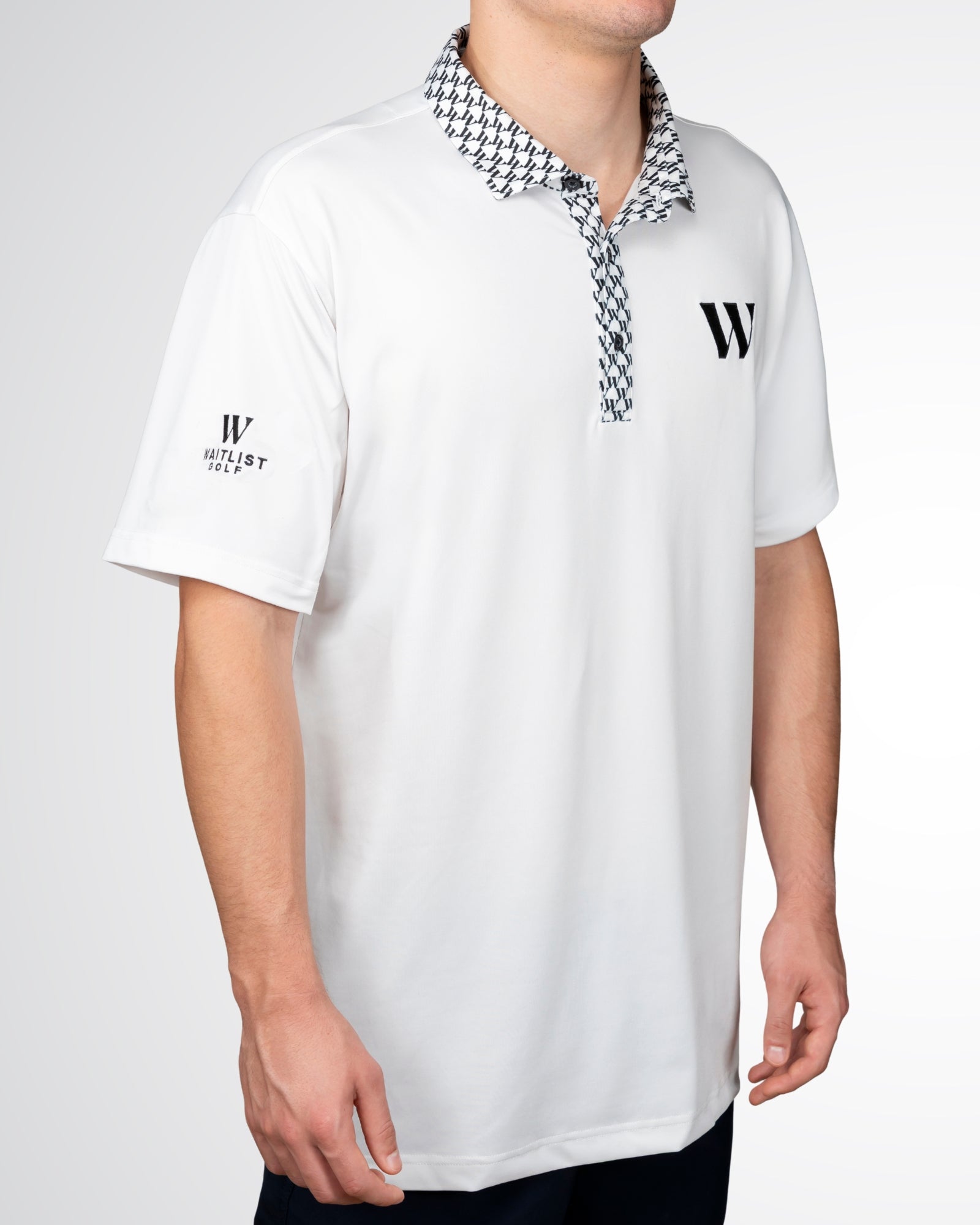 White Waitlist Golf Shirt