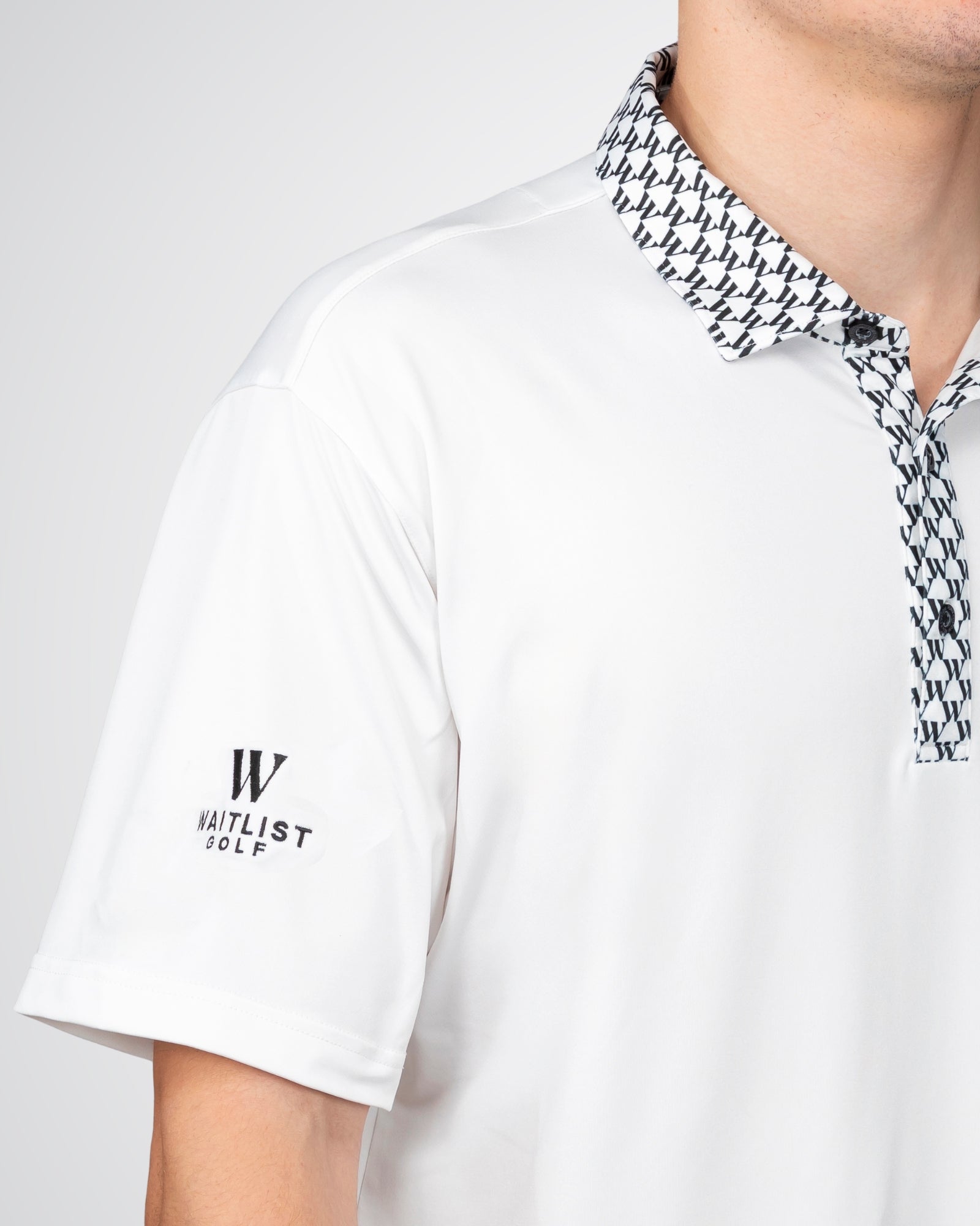 White Waitlist Golf Shirt